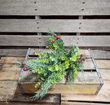 21" Glitter Mixed Artificial Christmas Greenery Bush