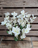 22" White Silk Alstromaria Bush x9 Stems