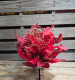 20" Red Magnolia Leaf Bush