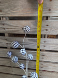 29" Black and White Harlequin Ball Stem