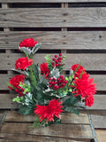 Red Carnation Mum and Berry Bush
