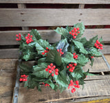 17" Faux Holly Bush