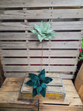 24" Velvet Wired Poinsettia Stem