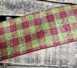 2.5" Red and Green Plaid Wired Ribbon 50yd Roll