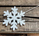 20" Styrofoam Glitter Snowflake on a Pick