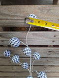 29" Black and White Harlequin Ball Stem