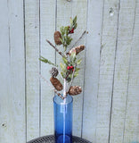 Faux Greenery, Pine Cone and Berry Stem