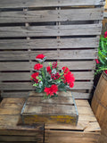 Red Carnation Mum and Berry Bush