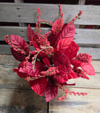 20" Red Magnolia Leaf Bush