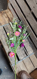 26" Handwrapped Poppy Fern Stem Purple and Pink