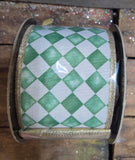4" Green Harlequin with Gold Backing 10yd Roll