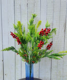 Mixed plastic greenery and berry bush