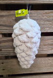 7" x 3" Flocked Faux Pinecone Ornament