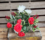 19" Silk Carnation Mum Berry Bush