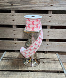 2.5" Satin Wired Ribbon with Pink Bows 10yd Roll