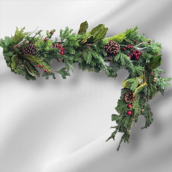 5' Pine Berry Twig Cone Garland