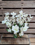 22" White Silk Alstromaria Bush x9 Stems