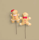 6" Gingerbread Men Felt Picks Set of 2