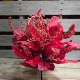 20" Red Magnolia Leaf Bush