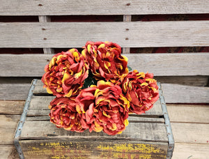 20" Bronze Fall Silk Peony Bush x5