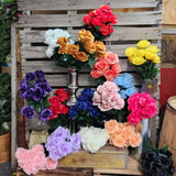 17" Silk Lillian Open Rose x 12 Heads