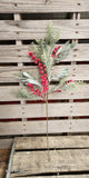 25" Mixed Iced Pine and Berry Branch