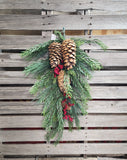 28" Mixed Pine Teardrop with Large Pine Cones