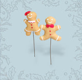 6" Gingerbread Men Felt Picks Set of 2