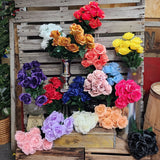 17" Silk Lillian Open Rose x 12 Heads