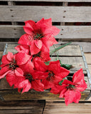 19" Red Poinsettia Bush X 7