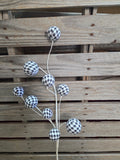 29" Black and White Harlequin Ball Stem