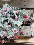 18" Frosted Holly Bush