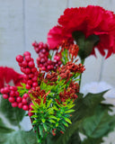 16" Silk Red and White Christmas Bush x12