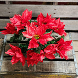 18" Color Fast Poinsettia Bush x9