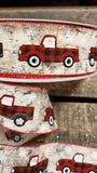 2.5" Birch wired ribbon with Red Truck