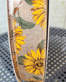 Wired Fall Sunflower Ribbon 50 yd Rolls