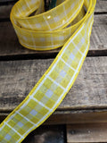 1.5" Yellow Wired Plaid 50Yd Roll