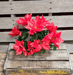 18" Color Fast Poinsettia Bush x9