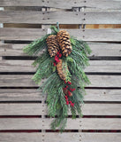 28" Mixed Pine Teardrop with Large Pine Cones