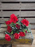 Red Carnation Mum and Berry Bush