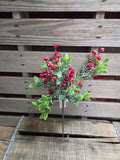 11" Flocked Berry Stem