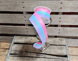 2.5" Candy Stripe Glitter Wired Ribbon