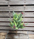 21" Glitter Mixed Artificial Christmas Greenery Bush
