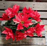 18" Color Fast Poinsettia Bush x9