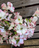24" White and Pink Dogwood Silk Bush x 8