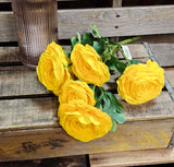 Large Silk Yellow Rannuculus