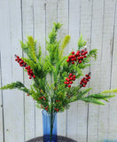 Mixed plastic greenery and berry bush