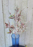 20" Frosted Greenery with Red Berries Stem