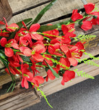 27" Red Silk Gladiolus Bush x5