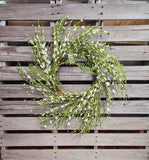 24" White Paper Flower Wreath